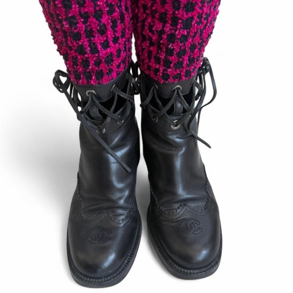 Chanel Runway FW 2016 Lace Up Boots Size 8